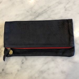 Clare Vivier Foldover Leather Clutch